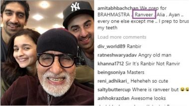 Oops! Amitabh Bachchan Misspelt Ranbir Kapoor As Ranveer Singh and This is What He Did to Rectify His Mistake, See Pics