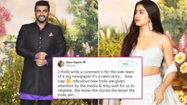 Arjun Kapoor Slams a Newspaper for Their Article on Janhvi Kapoor and the Reason Is Totally Legit!