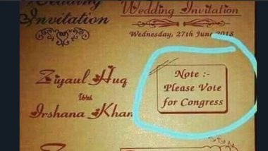 Viral Wedding Card Invite With ‘Vote for Congress’ Message From Haryana Is Real and Not a HOAX!