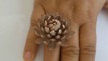 Surat Jewellers Enter Guinness World Record With Lotus Shaped Ring Engraved With 6,690 Diamonds