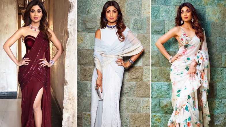 Shilpa Shetty Birthday Special: 15 Times the Diva Gave the Saree a Quirky Twist and Absolutely Rocked It