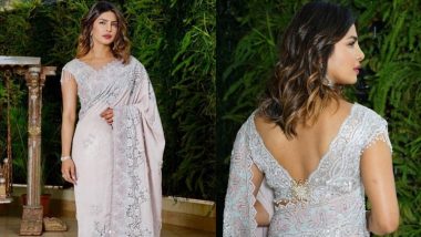 Desi Girl Priyanka Chopra Looks Gorgeous in a Tarun Tahiliani Sari at Akash Ambani-Shloka Mehta’s Pre-Wedding Function - View Pics