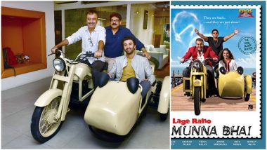 Sanju: Ranbir Kapoor and Rajkumar Hirani Recreate The Iconic Motorcycle Scene From Sanjay Dutt's Lage Raho Munna Bhai Poster