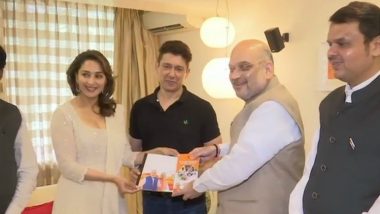 Amit Shah Meets Madhuri Dixit Nene in Mumbai as Part of BJP's 'Sampark For Samarthan' For 2019