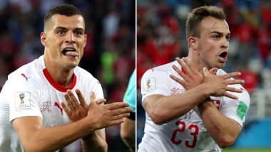 2018 FIFA World Cup: Switzerland's Granit Xhaka & Xherdan Shaqiri to Face Ban for Their Gestures After Celebrating Goal Against Serbia
