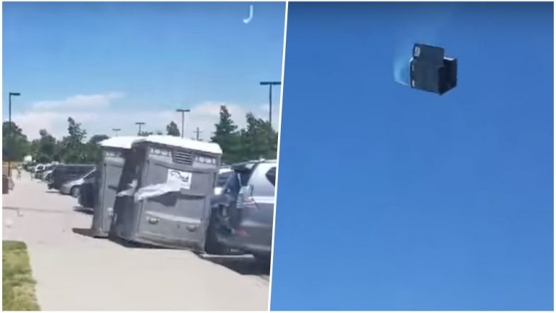 Violent Windstorm Sends Porta Potties up in the Air, Spew its Contents on the Crowd; Watch Viral Video of Shit Storm!