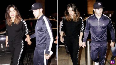 Priyanka Chopra and Nick Jonas Head Back to US, Hand In Hand, After Vacationing in India (View Pics)