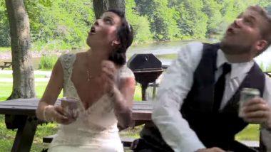 Newlywed Couple Experiences Near Death Experience As Tree Branch Comes Falling Down (Watch Video)