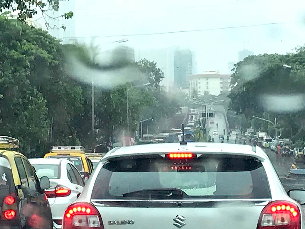 A traffic packed road in Mumbai. A traffic packed road in Mumbai.