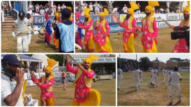 Indian Batsmen Dinesh Karthik and Hardik Pandya Welcomed With Bhangra Music and Dance on Day 2 in Practice Match Against Essex (Watch Video)
