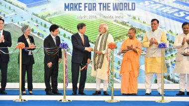 Narendra Modi and Moon Jae-in Inaugurate Samsung's Largest Mobile Factory in Noida