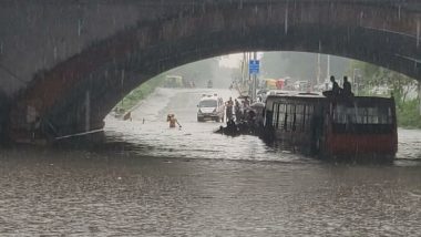 Delhi Rains: Bus Stuck in Waterlogged Road Under Minto Bridge, Passengers Rescued Safely