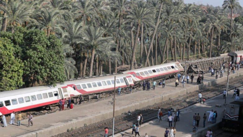 Egypt Train Accident: 55 Injured as Train Derails in Giza Province Egypt Train Accident: 55 Injured as Train Derails in Giza Province