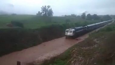 Bhubaneswar-Jagdalpur Hirakhand Express Gets Stuck as Rail Tracks Submerged in Water, Watch Video
