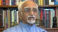 Former Vice President Hamid Ansari to Stay Away From Shashi Tharoor's 'Hindu Pakistan' Remark