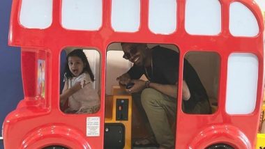 Ziva Dhoni Takes Hardik Pandya for a Ride in Toy Bus! See Cute Picture of MS Dhoni’s Daughter From Cardiff