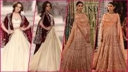 India Couture Week 2018 Day 1: Kangana Ranaut and Aditi Rao Hydari Set the Ramp on Fire for Anju Modi and Tarun Tahiliani Bridal Dress (See Pics)