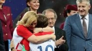 Croatian President Kolinda Grabar-Kitarovic Hugging All Players After France vs Croatia 2018 World Cup Final Wins Internet: View Pics