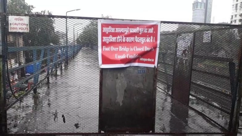 Malad FOB Closed For Public Due To 'Unsafe Condition' Amid Heavy Rains In Mumbai