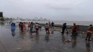 Marine Drive Promenade Littered With Plastic Waste During High Tide, BMC Workers Clean the Garbage Within an Hour