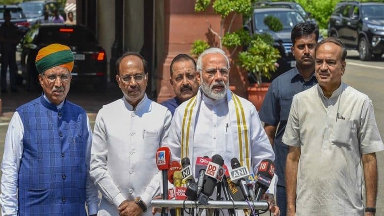 PM Narendra Modi Urges MPs to Rise to the Occasion Ahead of No Confidence Motion in Lok Sabha