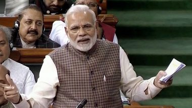 PM Narendra Modi's Speech on No-Confidence Motion in Lok Sabha, Live Streaming: Watch Prime Minister Speaking Online on LSTV & DD News