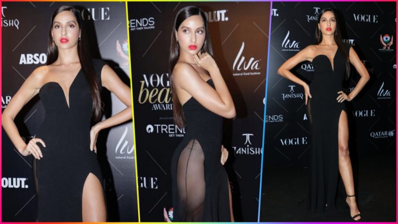 781px x 441px - Nora Fatehi Wears a Daring 'Naked' Dress at Vogue Beauty Awards ...