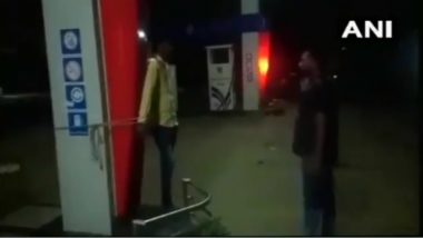 MP Shocker: Petrol Pump Owner Whips Employee for Being Absent (Watch Video)