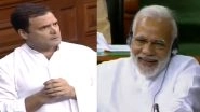 Rahul Gandhi Makes PM Narendra Modi Laugh in Lok Sabha With &lsquo;Baar Mein Jaate Hain&rsquo;, &lsquo;Aankh Mein Aankh Daalkar&rsquo; Gaffes