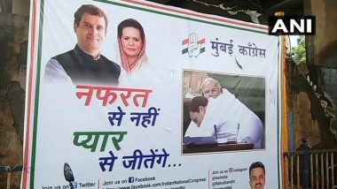 Posters of Rahul Gandhi Hugging Narendra Modi in Parliament Surface in Mumbai's Andheri