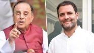 Subramanian Swamy Hits Out at Rahul Gandhi; Says, He Can Be the President of UN, USA, Russia, and China Too, if Congress Wants (Watch Video)