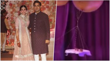 Food Served By Balloons at Antilia! Video of Unique Aerial Installations at Akash Ambani-Shokla Mehta’s Engagement Goes Viral