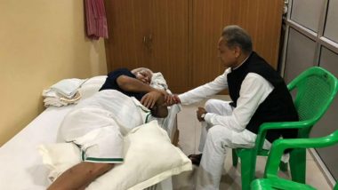 Congress' Ashok Gehlot Meets RJD Leader Lalu Prasad at His Residence