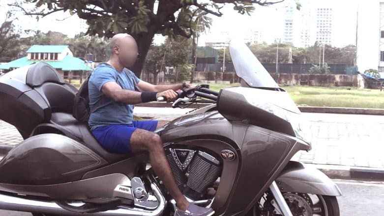 Man Seen Riding a Batman-like Bike on Mumbai's Marine Drive Without Helmet; IAS Officer Alerts Mumbai Police Man Seen Riding a Batman-like Bike on Mumbai's Marine Drive Without Helmet; IAS Officer Alerts Mumbai Police