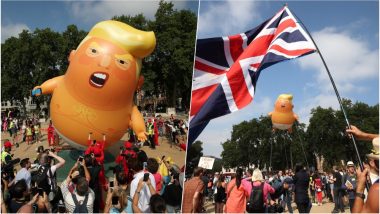 Donald Trump ‘Baby Balloon’ Takes flight During Protests in London Over US President’s UK Visit