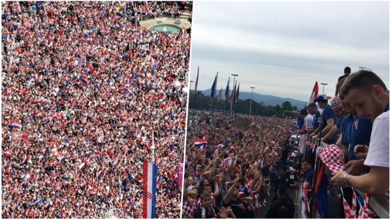 2018 FIFA World Cup: Croatia Staged a Euphoric Heroes’ Welcome to its Football Team; Watch Pics & Videos of the Homecoming Event