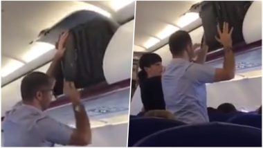 Video of Traveller’s Struggle to Adjust His Hand Luggage Inside Aircraft Goes Viral