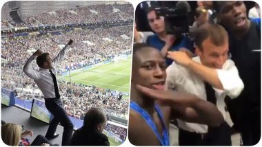 2018 FIFA World Cup Video Diaries: French President Emmanuel Macron Cheers for the Team & Attempts a Dab With the Players