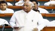 No-Confidence Motion Debate: Narendra Modi Government Adopting Divide and Rule Policy, Says Mallikarjun Kharge