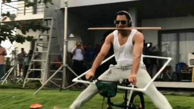 MS Dhoni’s Bicycle Stunt Video Is Going Viral, Former Indian Captain Wants Fans to 'Try It at Home'