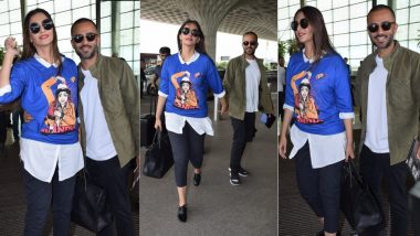 Sonam Kapoor And Anand Ahuja Can't Keep Their Hands Off Of Each Other At The Airport And It's Adorable! View Pics