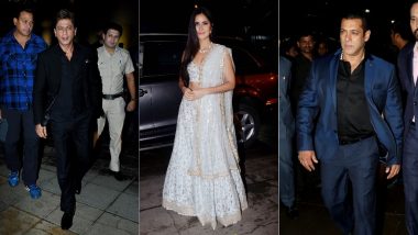 Shah Rukh Khan, Salman Khan, Katrina Kaif and Other Celebs Who Made a Glamorous Entry at Poorna Patel-Namit Soni’s Wedding Reception – View Pics