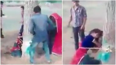 Rajasthan Horrifying Video: Woman Tied to Tree, Beaten Brutally With Sticks in Jhunjhunu District, Three Arrested