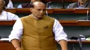 Terrorism in Kashmir Close to Nil Post Article 370 Repeal, J&K on Path to Normalcy: Rajnath Singh Tells Lok Sabha