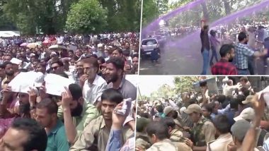 7th Pay Commission in Jammu & Kashmir: SSA Teachers, JAC Employees Stage Protest, Police Use Coloured Water Cannons To Disperse Them