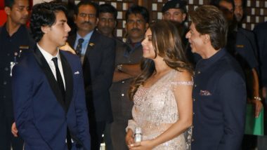 Is Aryan Khan More Charming, Cute and Handsome Than Shah Rukh Khan? Check Pics and Video of Gauri With Son at Akash Ambani-Shloka’s Engagement Party