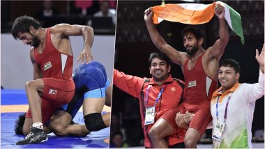 Bajrang Punia Wins First 2018 Asian Games Gold Medal for India: Wrestler Beats Daichi Takatani 11–8 in Men’s Freestyle 65kg Category