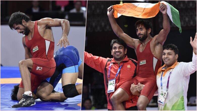 Bajrang Punia Wins First 2018 Asian Games Gold Medal for India: Wrestler Beats Daichi Takatani 11–8 in Men’s Freestyle 65kg Category Bajrang Punia Wins First 2018 Asian Games Gold Medal for India: Wrestler Beats Daichi Takatani 11–8 in Men’s Freestyle 65kg Category