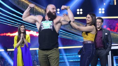 Bharat Superstar Salman Khan and WWE Star Braun Strowman Flex Muscles on Dus Ka Dum: View Pics!