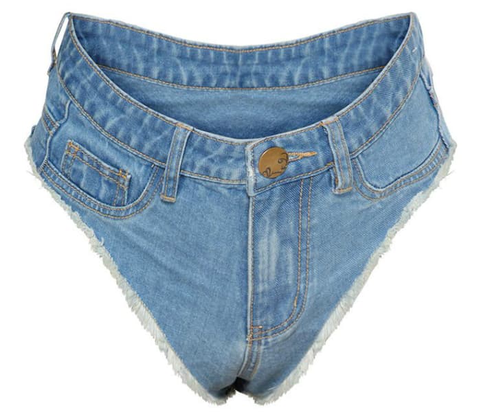 Denim thongs showed that the fabric can be versatile. Denim thongs showed that the fabric can be versatile.